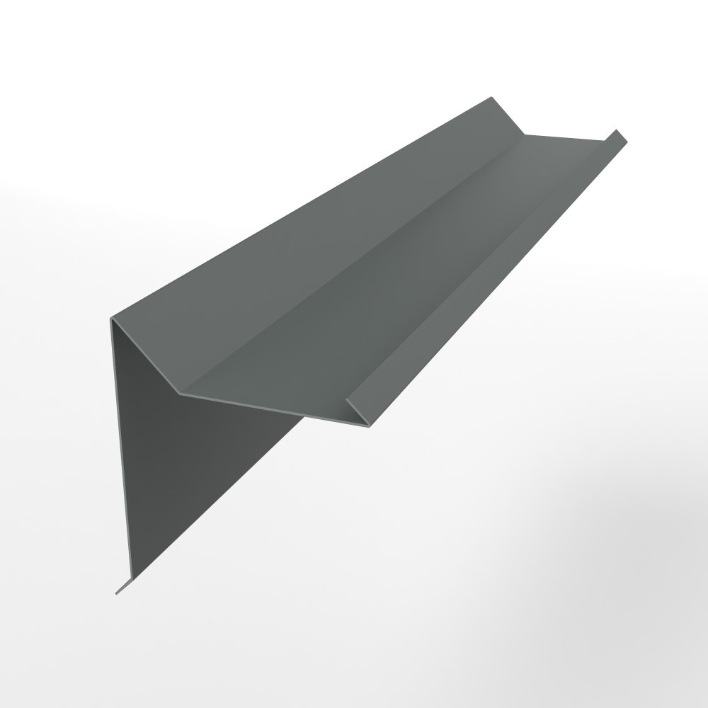 Планка ветровая двойная завальцовка оцинкованная с порошковым покрытием 0,45мм RAL 7005