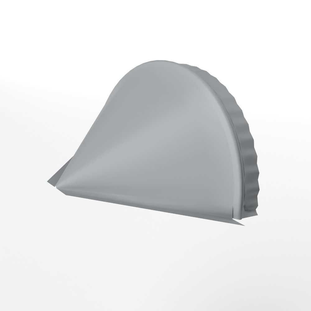 Заглушка к полукруглому коньку конусная для кровли оцинкованная с порошковым покрытием 0,45x301мм RAL 7004