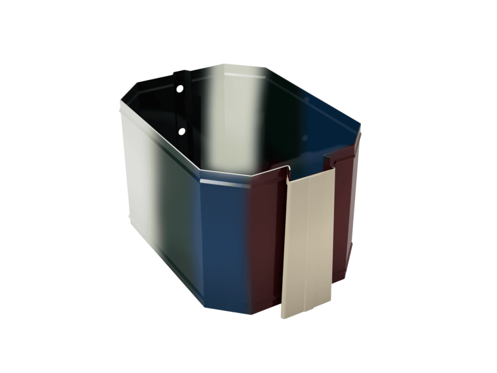 Крепление прямоугольной трубы с порошковым покрытием под кирпич все цвета RAL