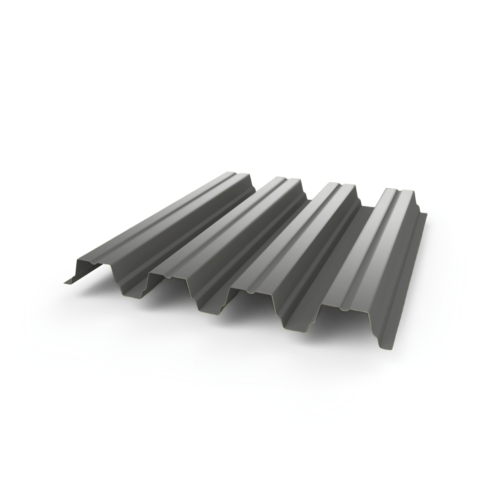 Профнастил Н75 - 0,8 (RAL 7037) с полимерным покрытием (полиэстер)