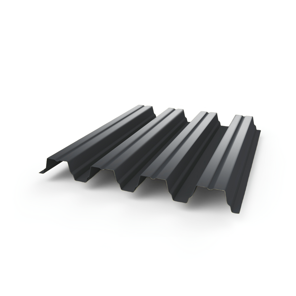 Профнастил Н75 - 0,8 (RAL 7024) с полимерным покрытием (полиэстер)