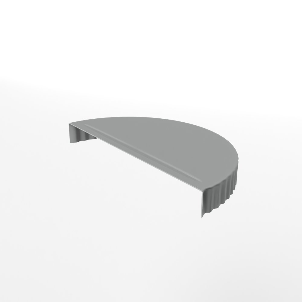 Заглушка к полукруглому коньку торцевая для кровли оцинкованная с порошковым покрытием 0,45x220мм RAL 9006