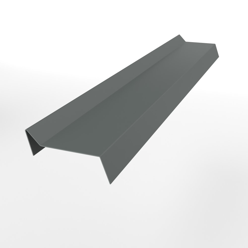 Планка примыкания для мягкой кровли оцинкованная с порошковым покрытием 0,45мм RAL 7005