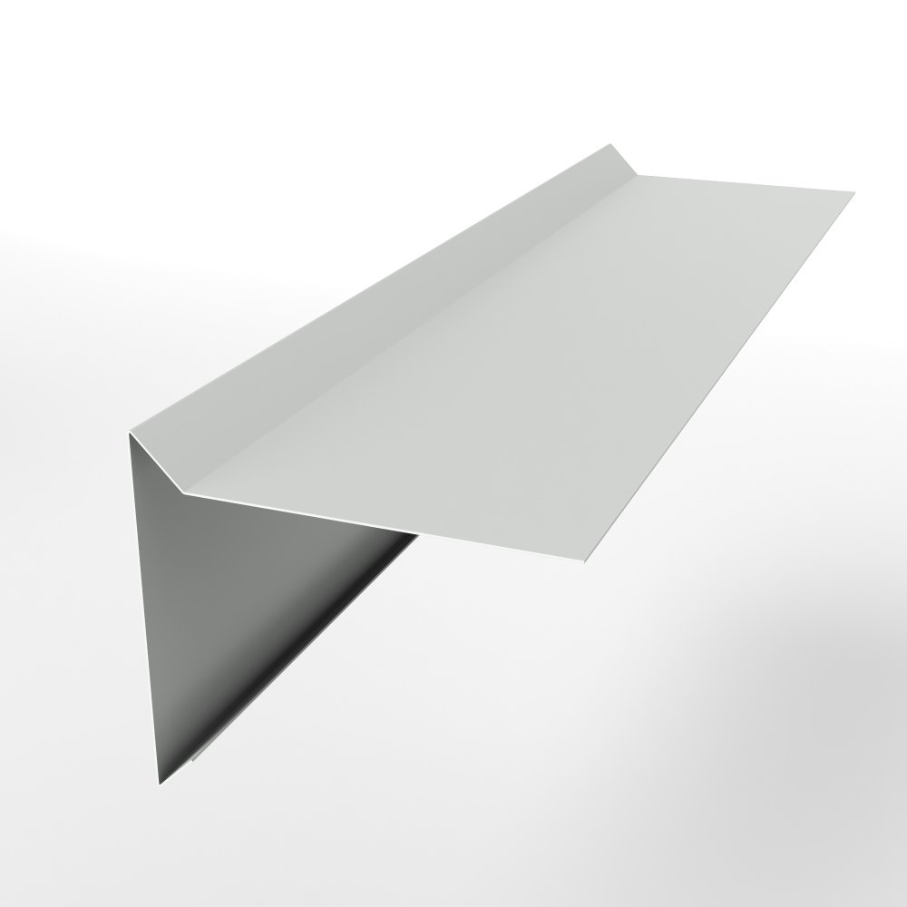 Планка ветровая простая оцинкованная с порошковым покрытием 0,45мм RAL 9003