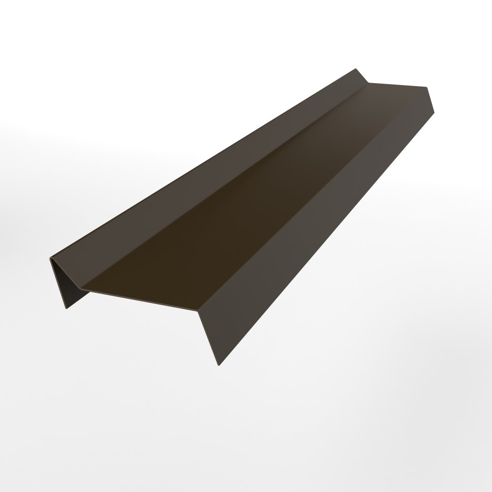 Планка примыкания для мягкой кровли оцинкованная с порошковым покрытием 0,45мм RAL 32 Планка примыкания для мягкой кровли оцинкованная с порошковым покрытием 0,45мм RAL 32