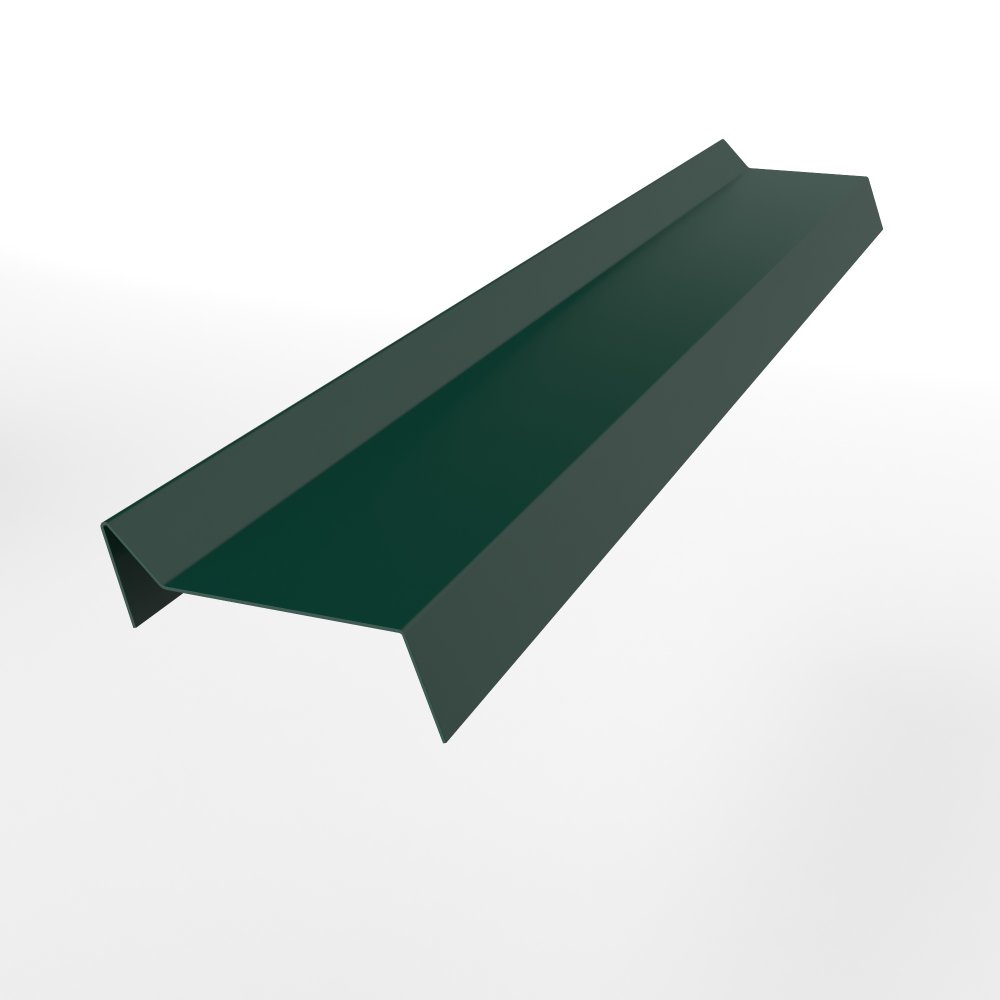 Планка примыкания для мягкой кровли оцинкованная с порошковым покрытием 0,45мм RAL 6005