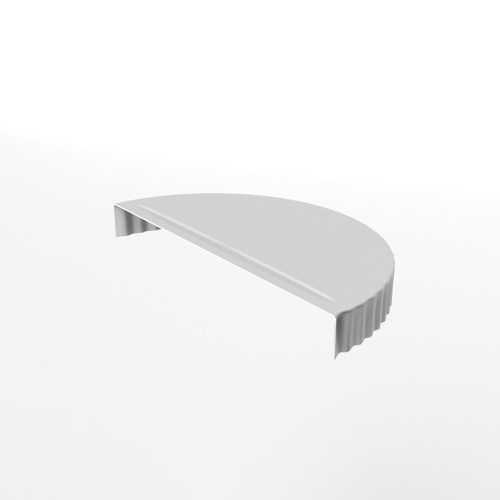 Заглушка к полукруглому коньку торцевая для кровли оцинкованная с порошковым покрытием 0,45x220мм RAL 9003