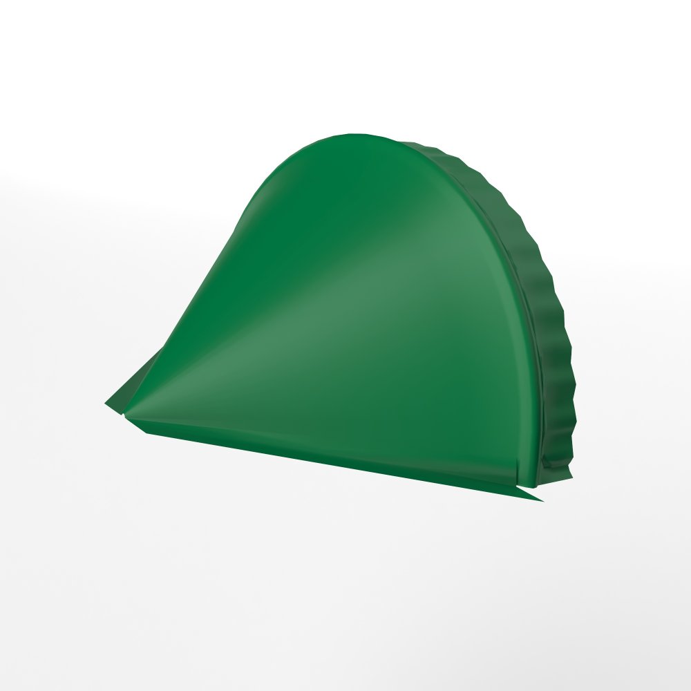 Заглушка к полукруглому коньку конусная для кровли оцинкованная с порошковым покрытием 0,45x301мм RAL 6029