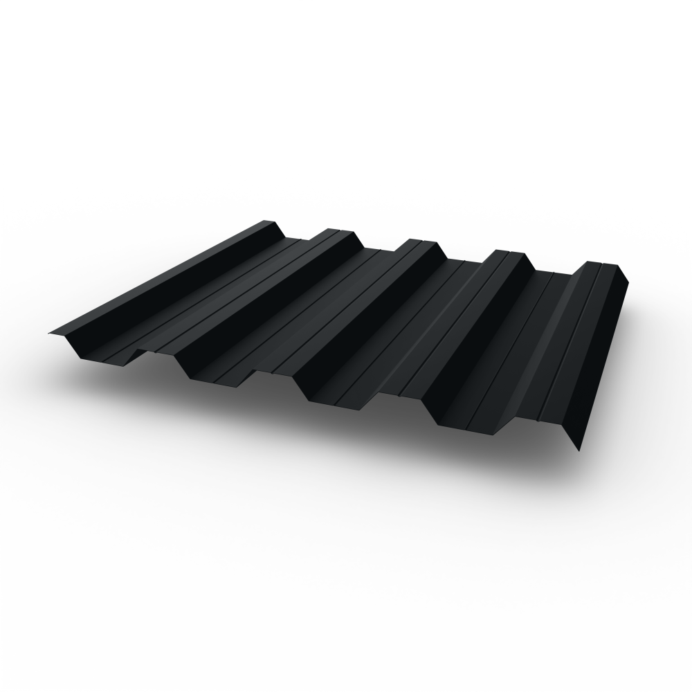 Профнастил НС44 (RAL 9017) 0,4х1047мм оцинкованный, с полимерным покрытием (Полиэстер)