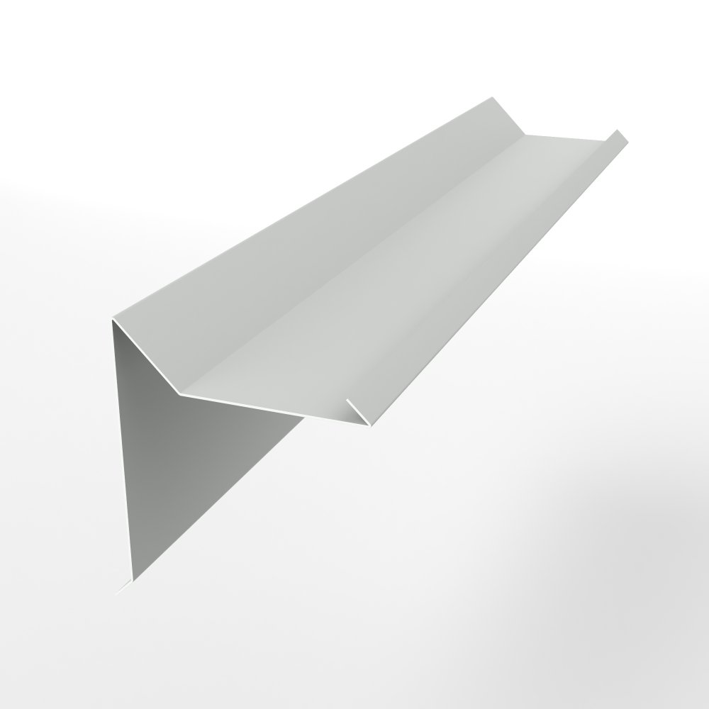 Планка ветровая двойная завальцовка оцинкованная с порошковым покрытием 0,45мм RAL 9003