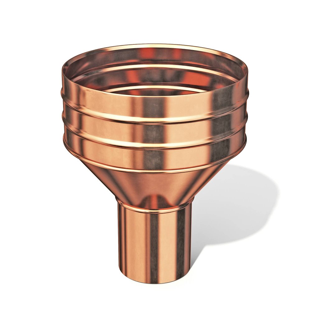 Воронка водосточная водосборная медная ф100х350мм