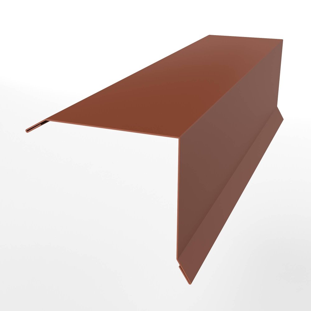 Планка примыкания нижняя для кровли оцинкованная с порошковым покрытием 0,45мм ширина менее 625 мм RAL 8004