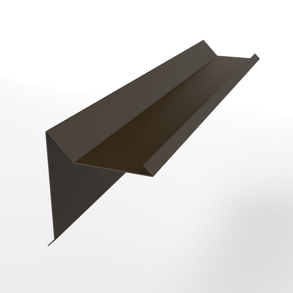 Планка ветровая двойная завальцовка оцинкованная с порошковым покрытием 0,45мм RR 32