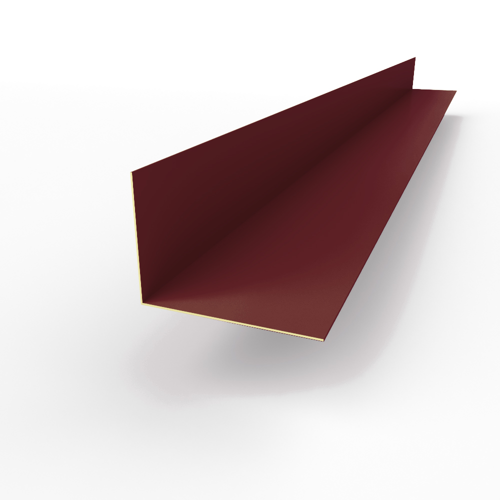 Угол внутренний RAL 3005 оцинкованный с порошковым покрытием  0,45 мм