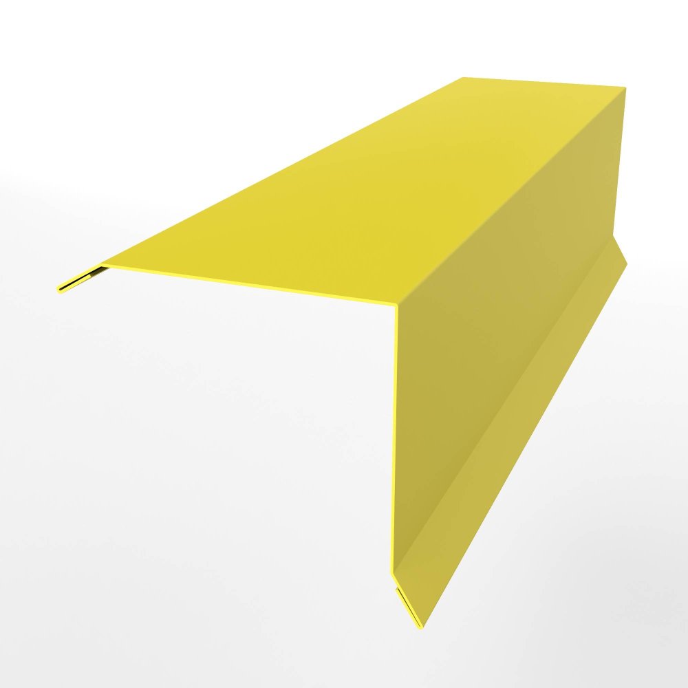 Планка примыкания нижняя для кровли оцинкованная с порошковым покрытием 0,45мм ширина менее 625 мм RAL 1018