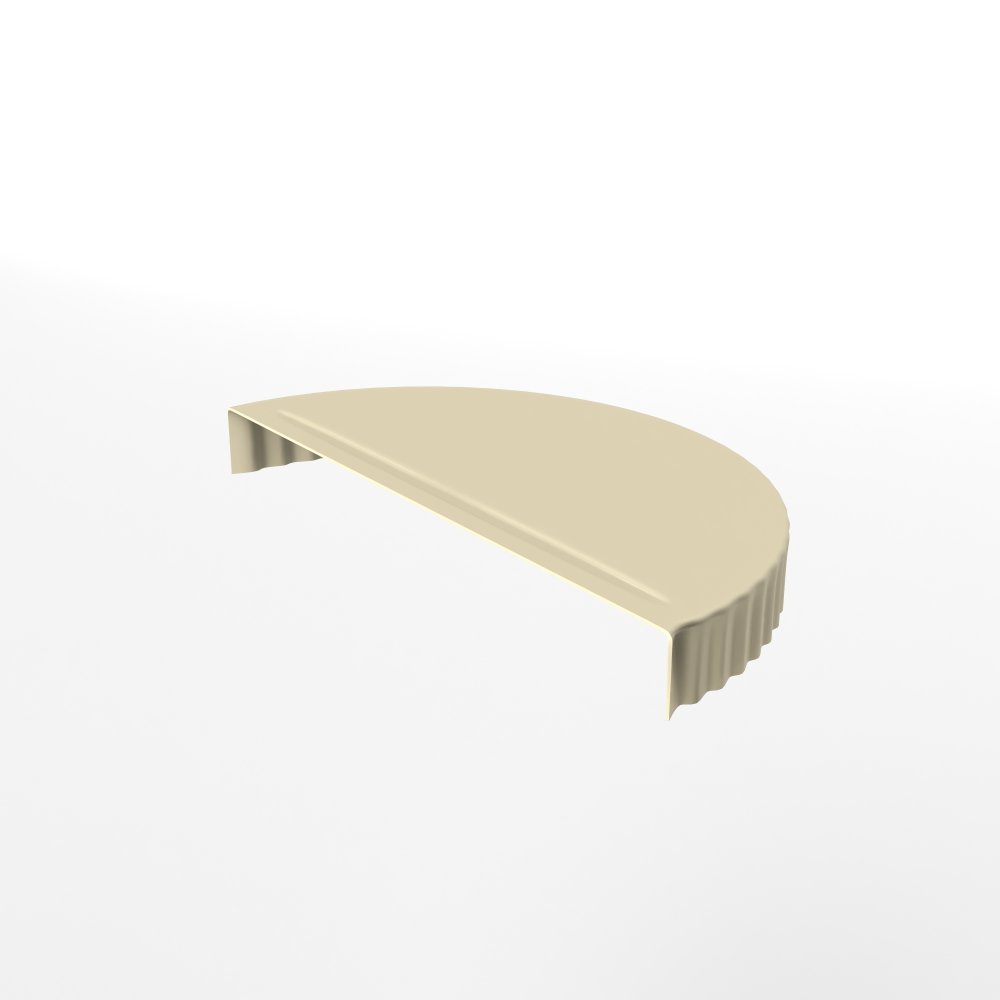 Заглушка к полукруглому коньку торцевая для кровли оцинкованная с порошковым покрытием 0,45x220мм RAL 1015