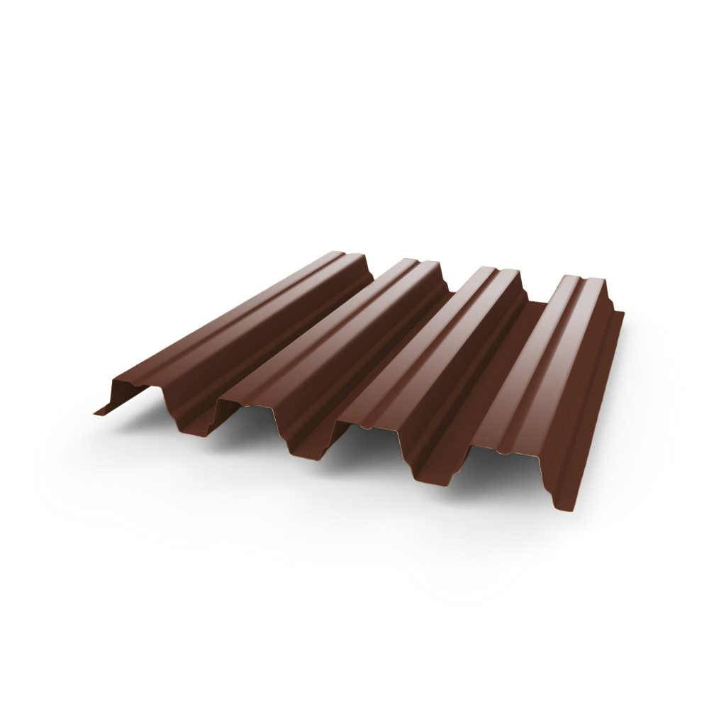 Профнастил Н75 - 0,8 (RAL 8012) с полимерным покрытием (полиэстер)