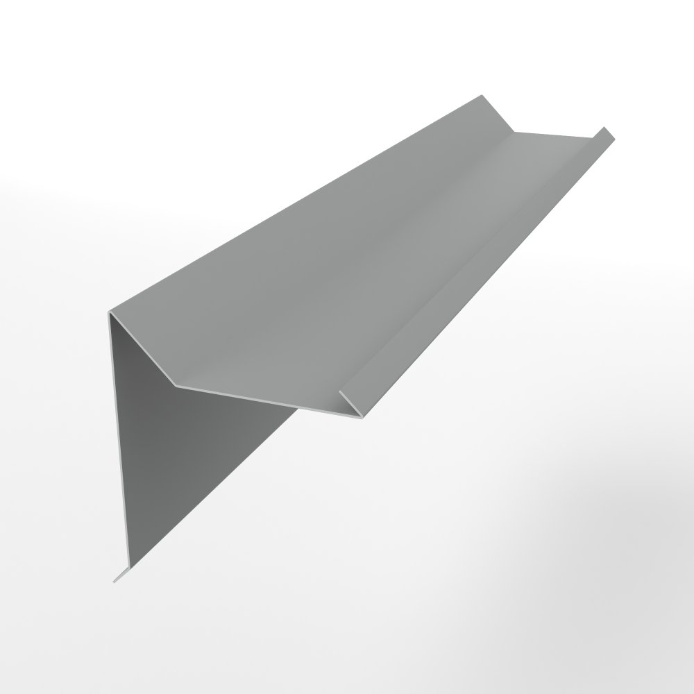 Планка ветровая двойная завальцовка оцинкованная с порошковым покрытием 0,45мм RAL 9006