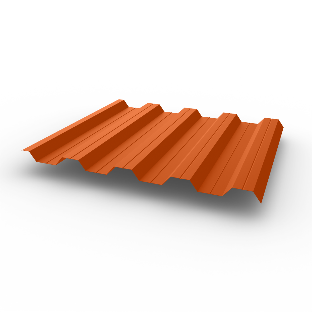 Профнастил НС44 (RAL 2010) 0,8х1047мм оцинкованный, с полимерным покрытием (Полиэстер)