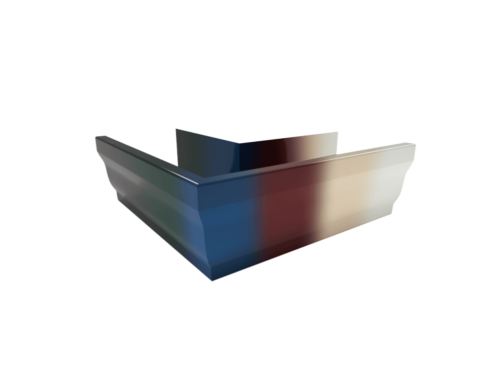 Угол прямоугольного желоба с порошковым покрытием внешний все цвета RAL