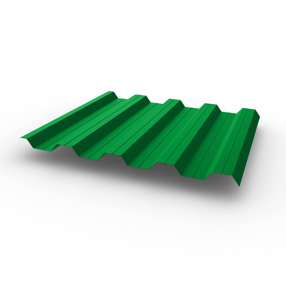 Профнастил НС44 (RAL 6037) 0,8х1047мм оцинкованный, с полимерным покрытием (Полиэстер)