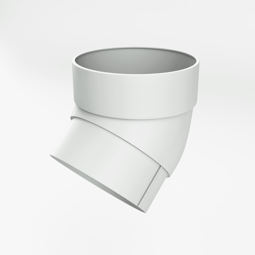 Колено 45 гр. пвх Grand Line ф87мм RAL 9003