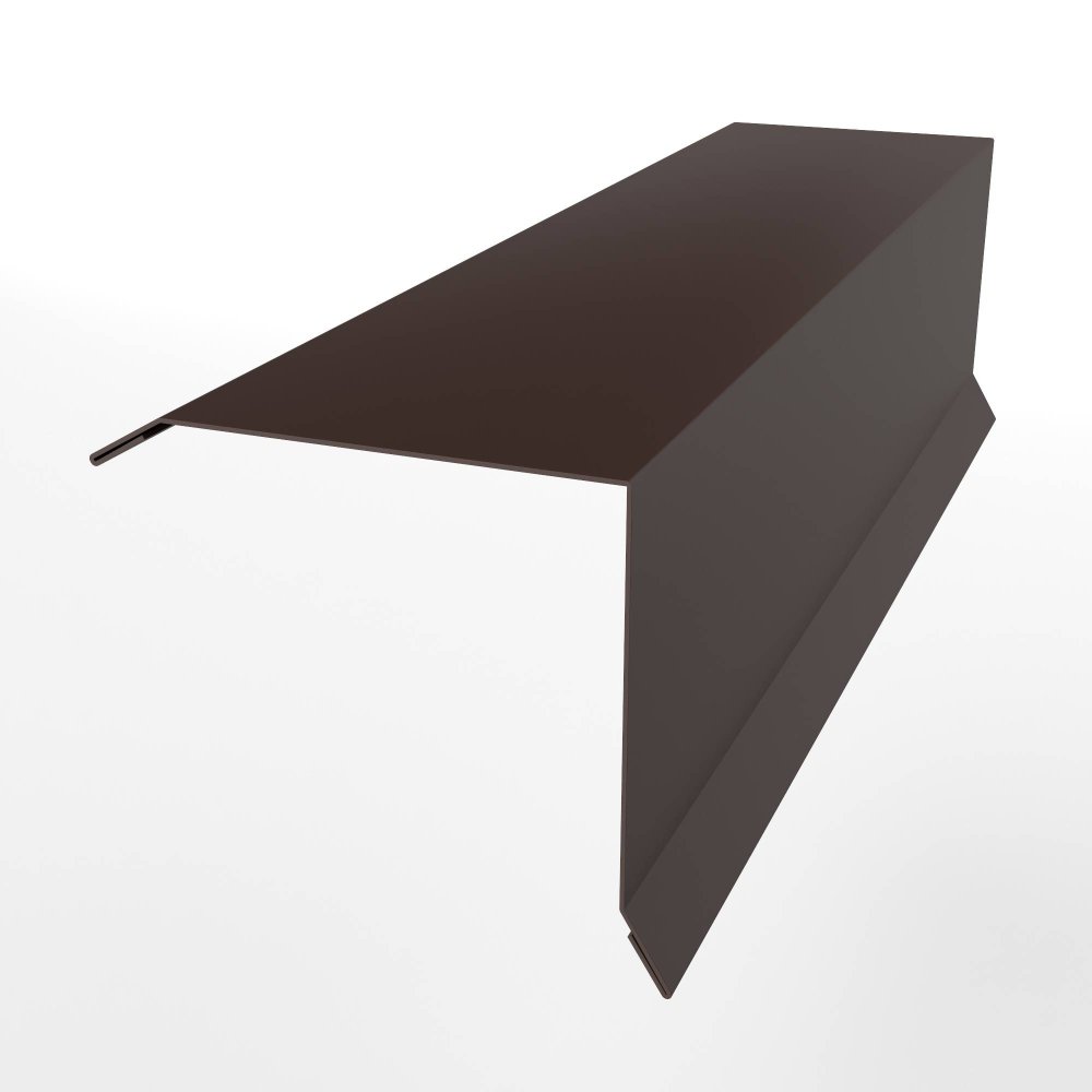 Планка примыкания нижняя для кровли оцинкованная с порошковым покрытием 0,45мм ширина менее 625 мм RAL 8017