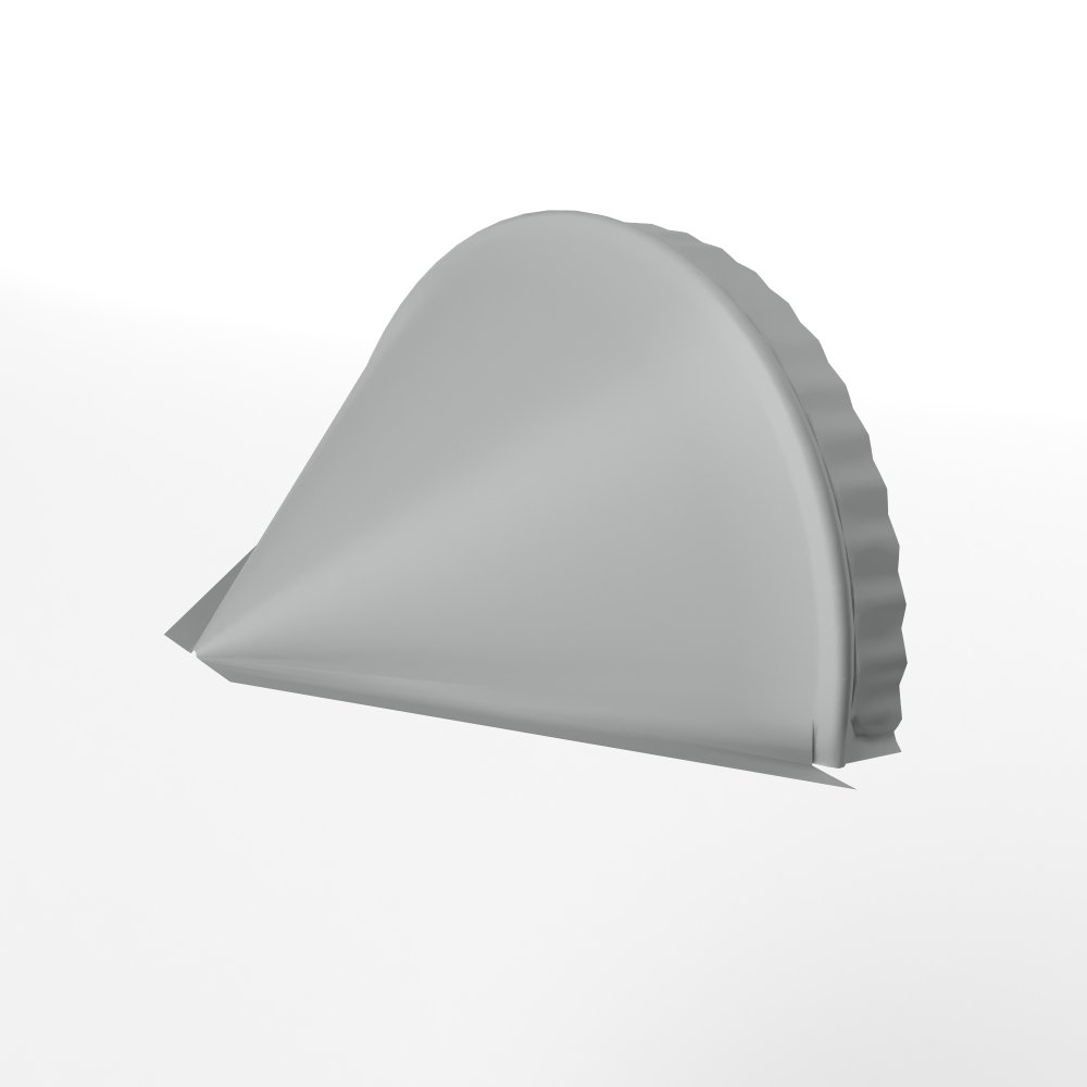 Заглушка к полукруглому коньку конусная для кровли оцинкованная с порошковым покрытием 0,45x301мм RAL 9006