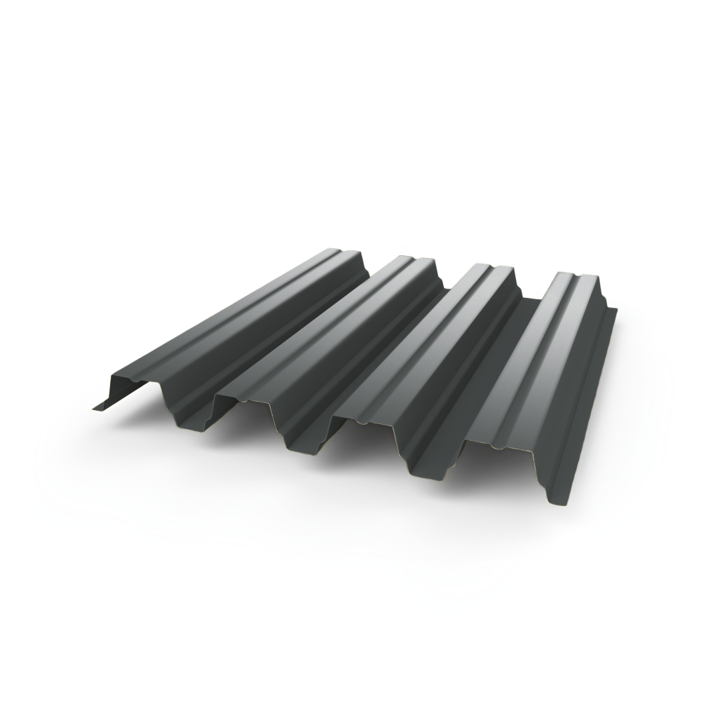 Профнастил Н75 - 0,8 (RAL 7012) с полимерным покрытием (полиэстер)