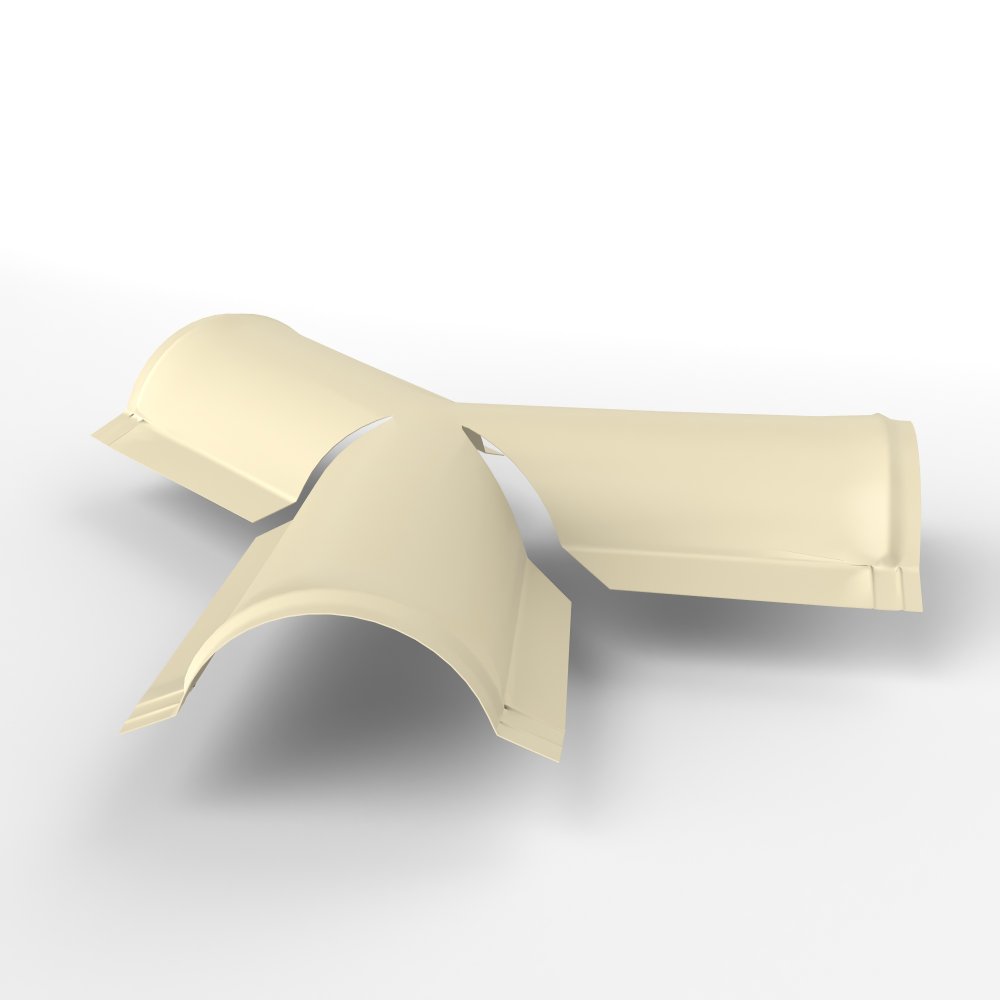 Y тройник полукруглого конька для кровли оцинкованный с порошковым покрытием 0,45x220x290мм RAL 1015