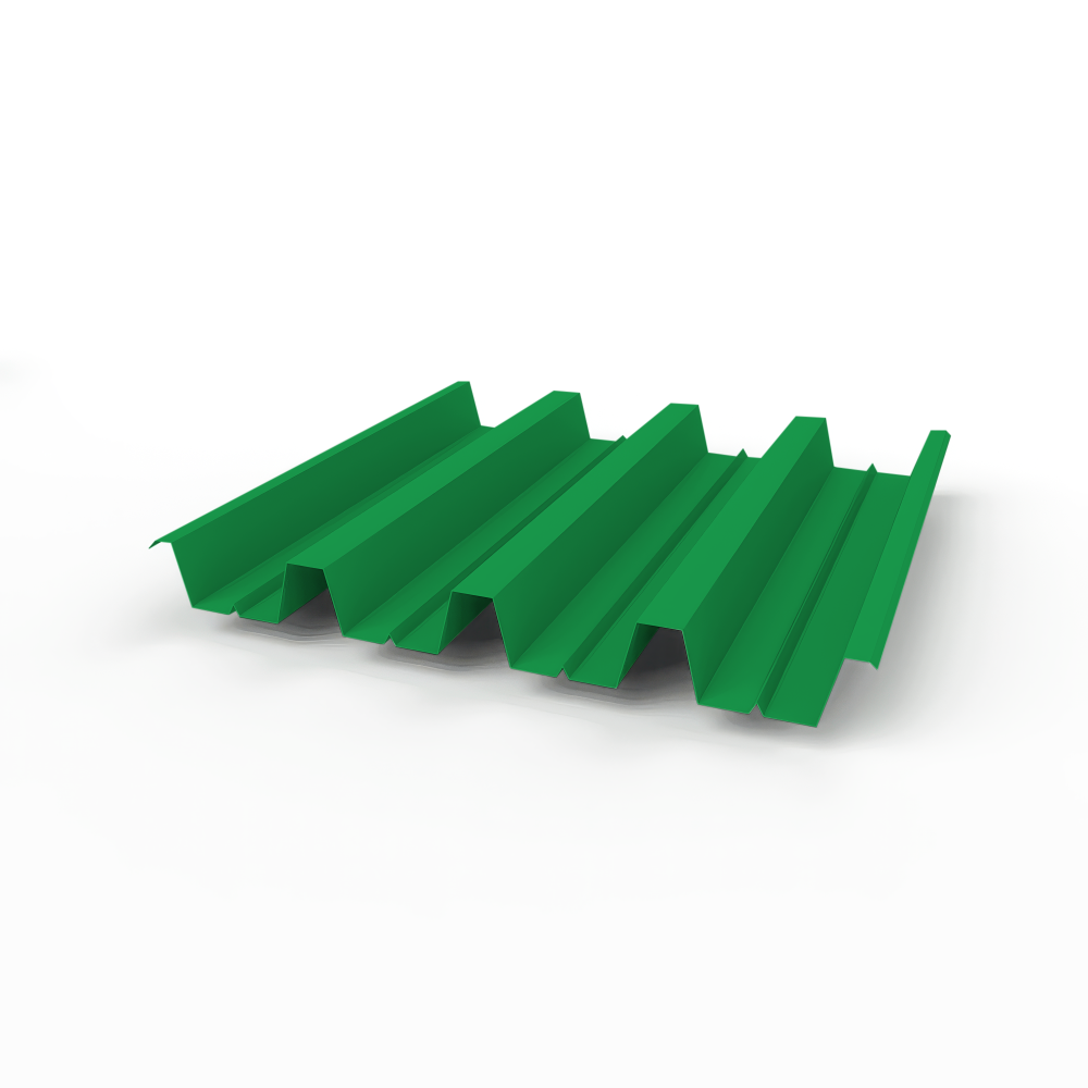 Профнастил Н60 (RAL 6037) 0,8х845мм оцинкованный, с полимерным покрытием (Полиэстер)