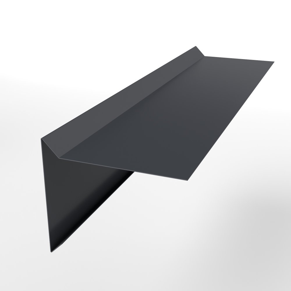 Планка ветровая простая оцинкованная с порошковым покрытием 0,45мм RAL 7024