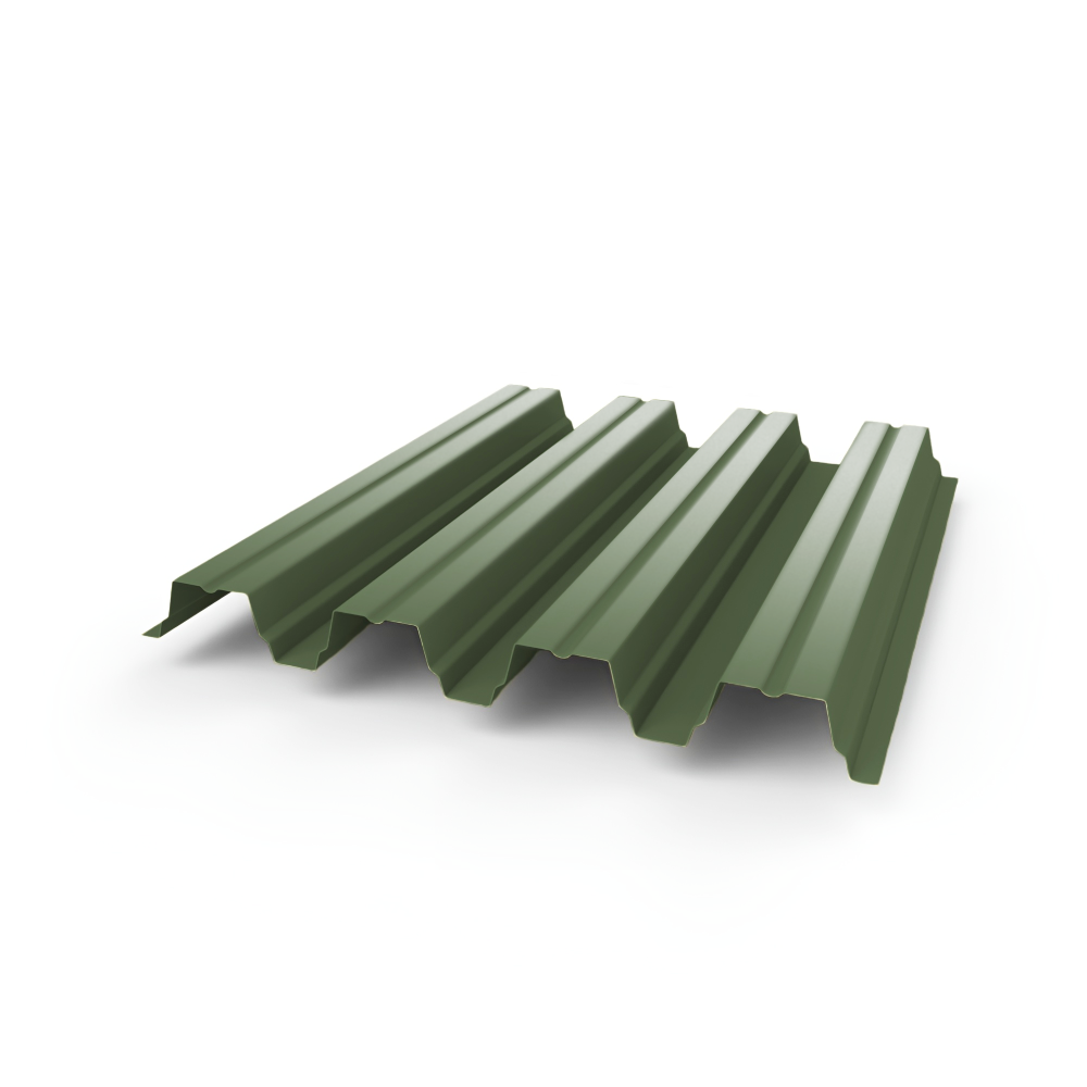 Профнастил Н75 - 0,8 (RAL 6011) с полимерным покрытием (полиэстер)