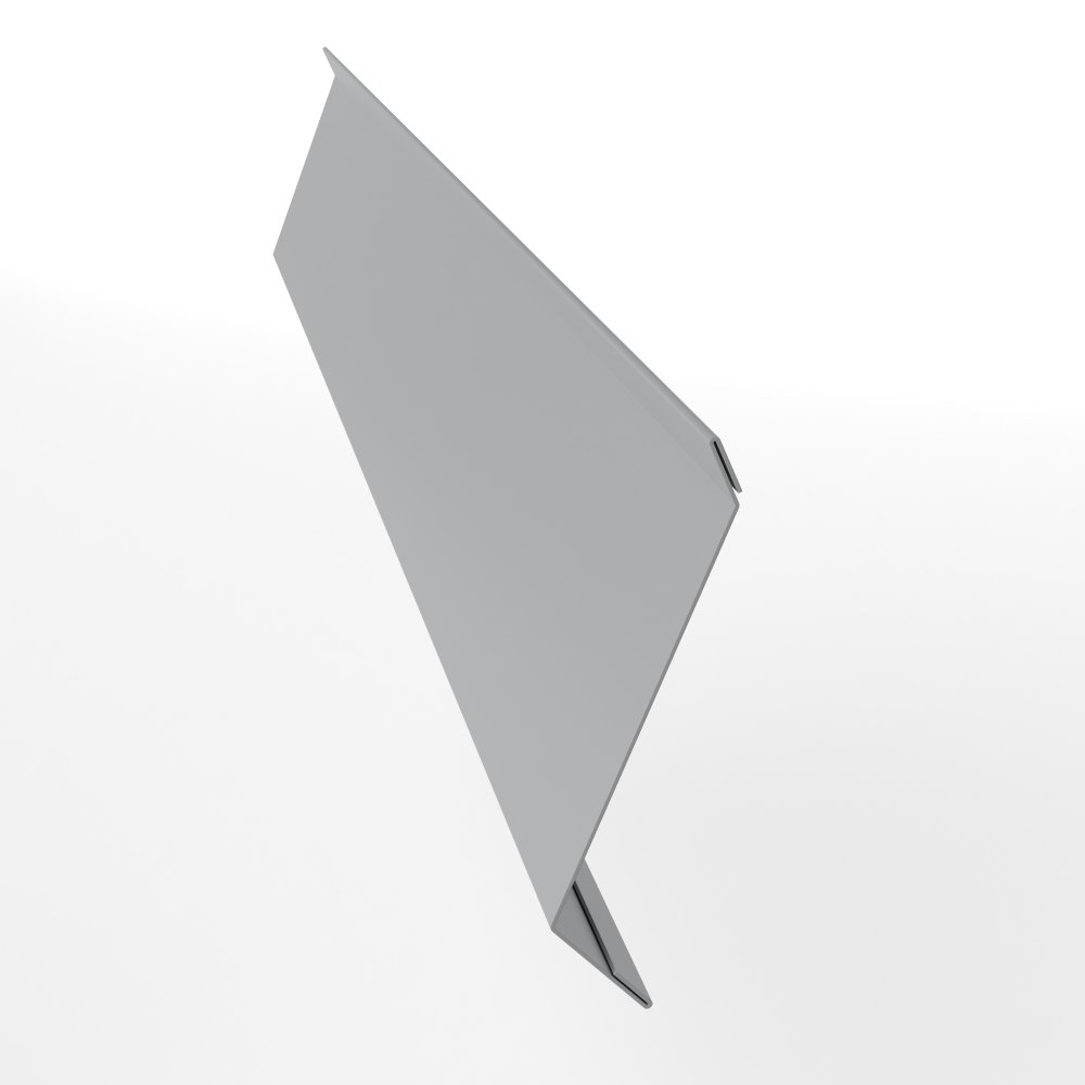 Планка примыкания в штробу для кровли оцинкованная с порошковым покрытием 0,45мм RAL 7004