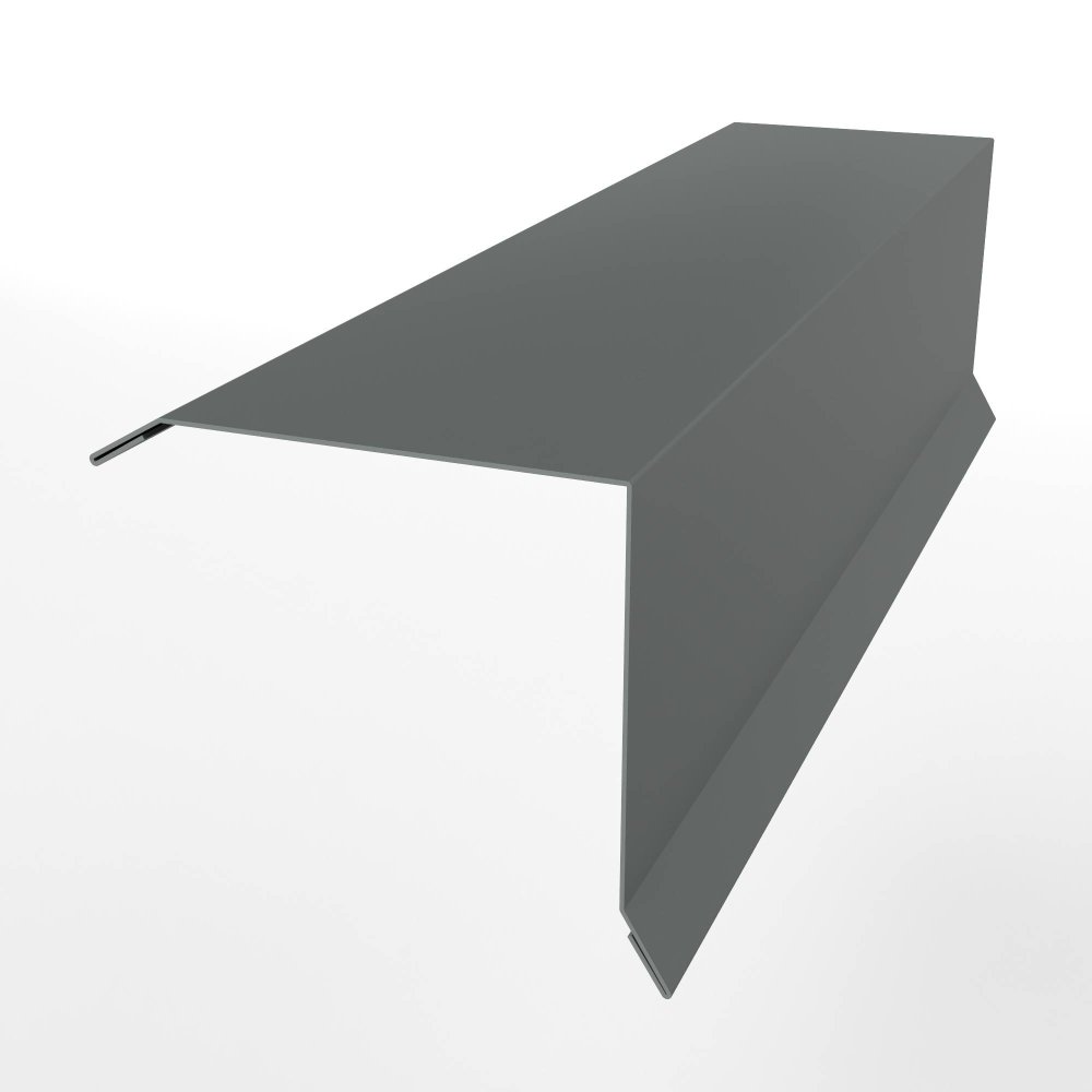 Планка примыкания нижняя для кровли оцинкованная с порошковым покрытием 0,45мм ширина менее 625 мм RAL 7005