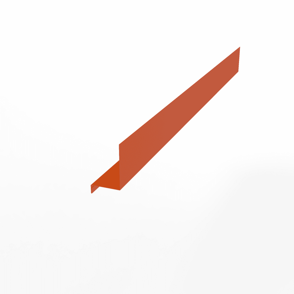 Планка примыкания боковая оцинкованная с порошковым покрытием 0,45мм ширина менее 625 мм RAL 2004 Планка примыкания боковая оцинкованная с порошковым покрытием 0,45мм ширина менее 625 мм RAL 2004