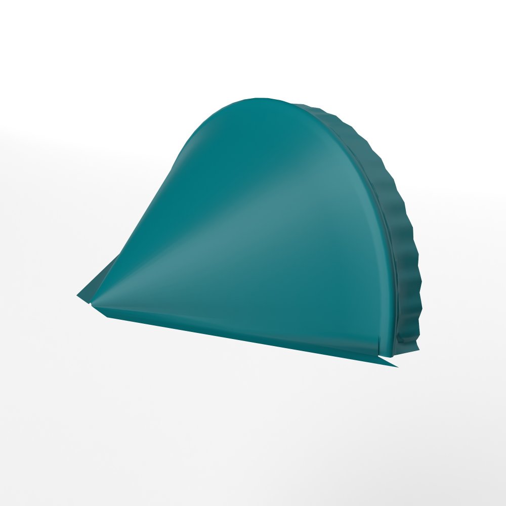 Заглушка к полукруглому коньку конусная для кровли оцинкованная с порошковым покрытием 0,45x301мм RAL 5021