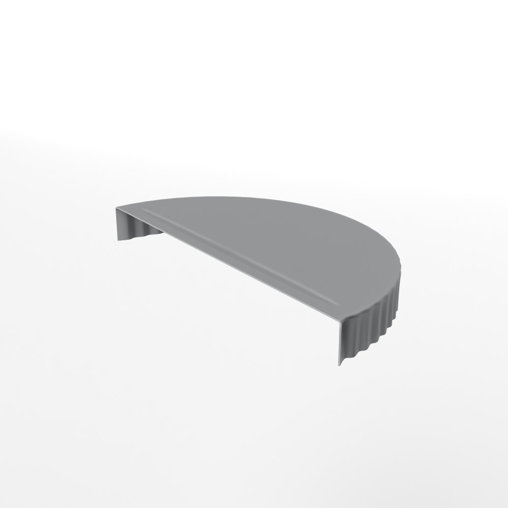 Заглушка к полукруглому коньку торцевая для кровли оцинкованная с порошковым покрытием 0,45x220мм RAL 7004