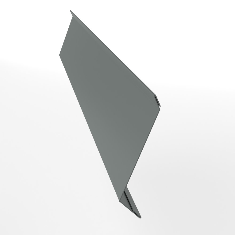 Планка примыкания в штробу для кровли оцинкованная с порошковым покрытием 0,45мм RAL 7005