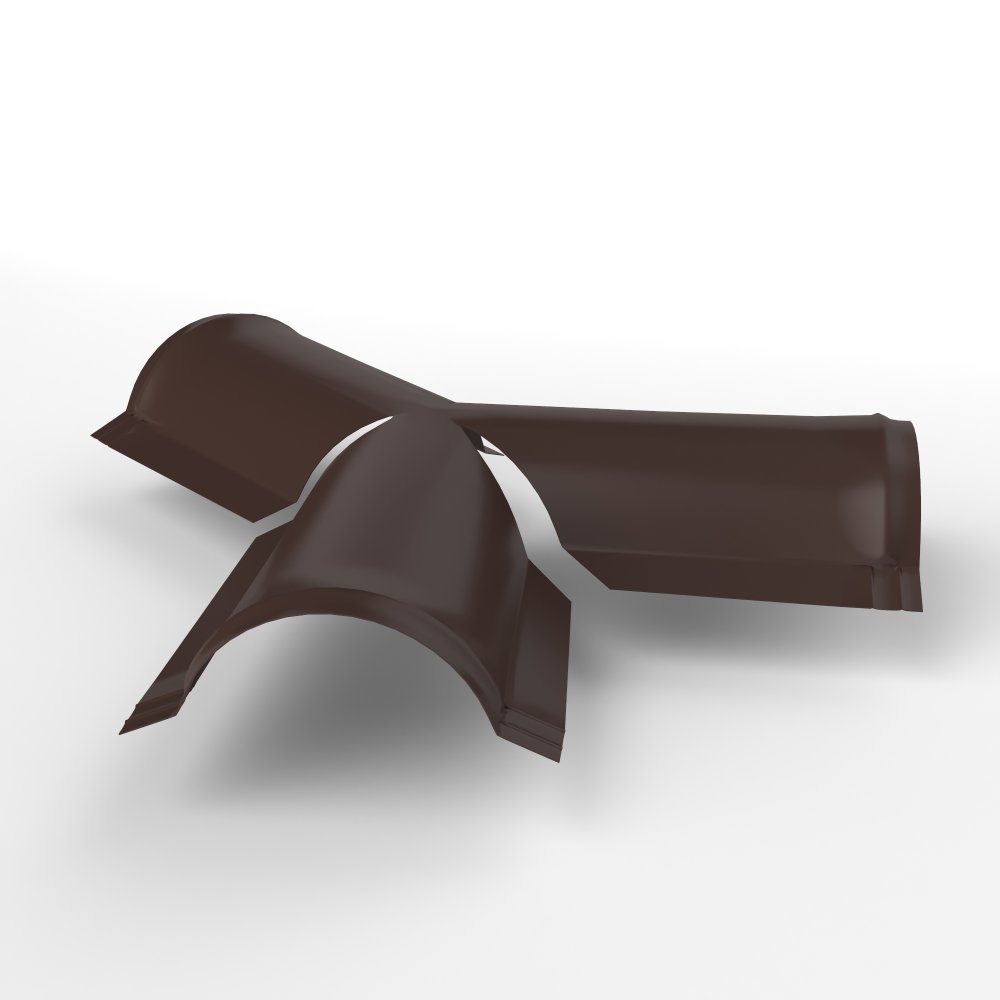 Y тройник полукруглого конька для кровли оцинкованный с порошковым покрытием 0,45x220x290мм RAL 8017