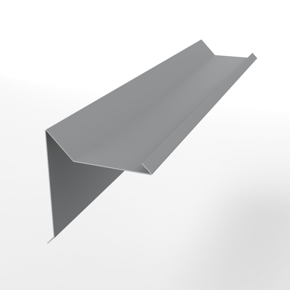 Планка ветровая двойная завальцовка оцинкованная с порошковым покрытием 0,45мм RAL 7004