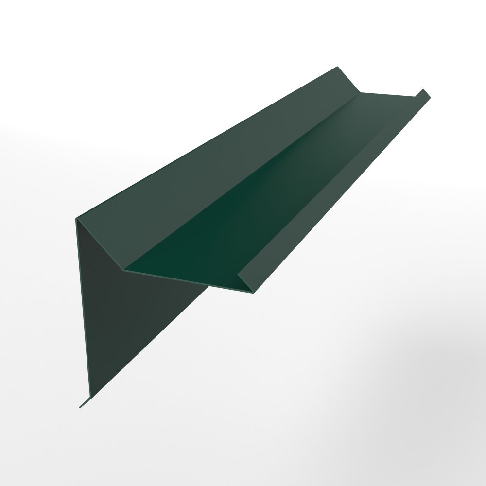 Планка ветровая двойная завальцовка оцинкованная с порошковым покрытием 0,45мм RAL 6005