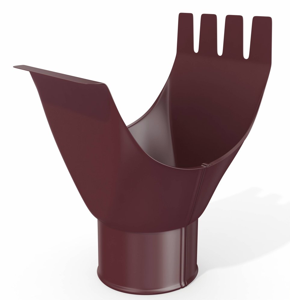 Воронка водосточного желоба оцинкованная с полимерным покрытием накладная Grand Line Optima ф125мм RAL 3005