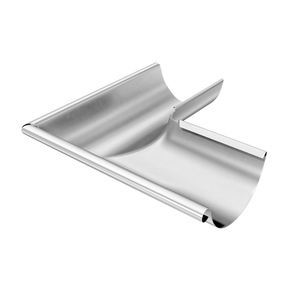 Угол желоба 90гр. внешний оцинкованный Grand Line Optima ф125х345мм RAL 9003