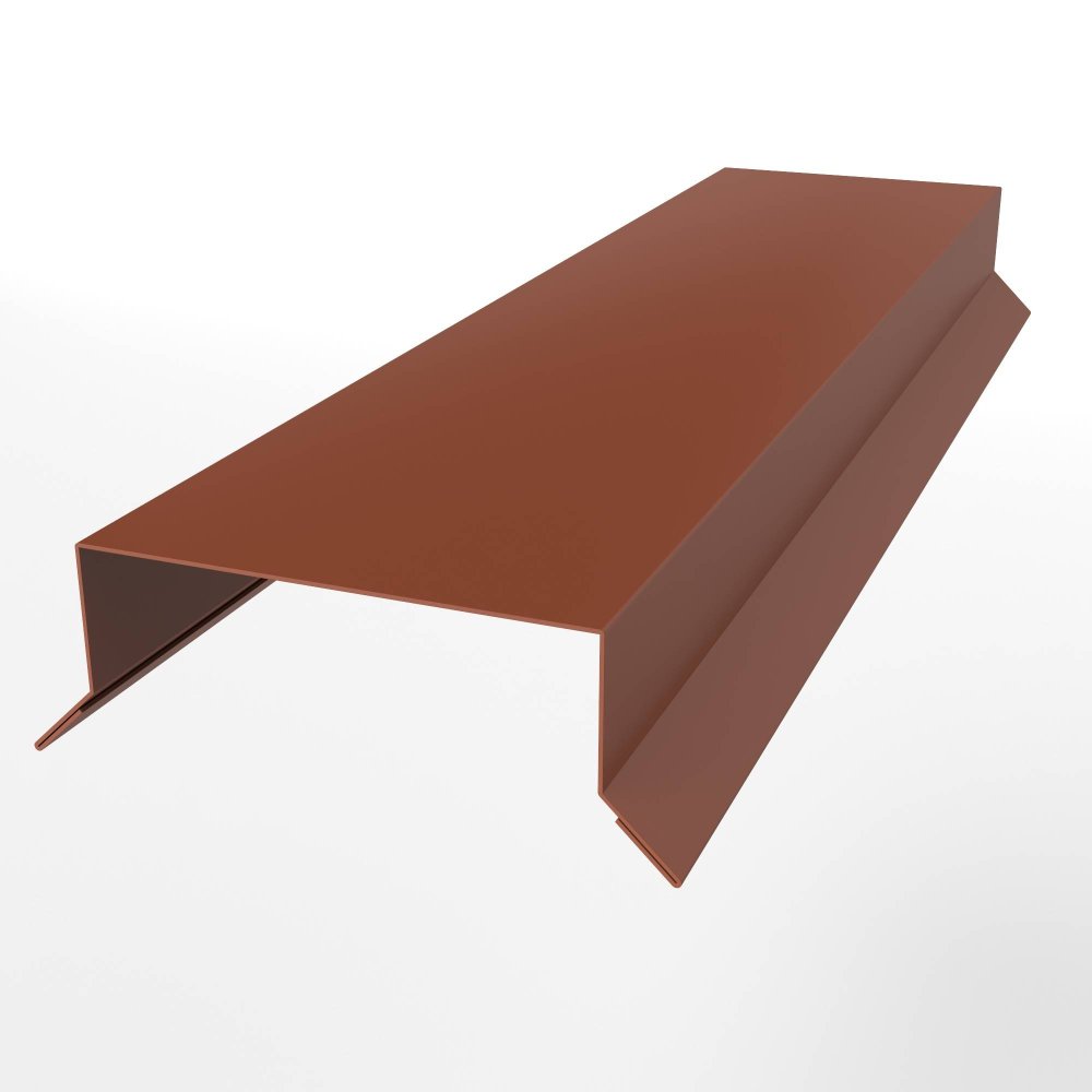 Парапет оцинкованный с порошковым покрытием 0,45мм RAL 8004