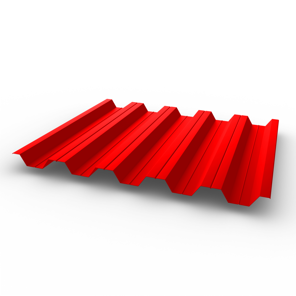Профнастил НС35 0,4 RAL 3026 оцинкованный, с полимерным покрытием (Полиэстер)