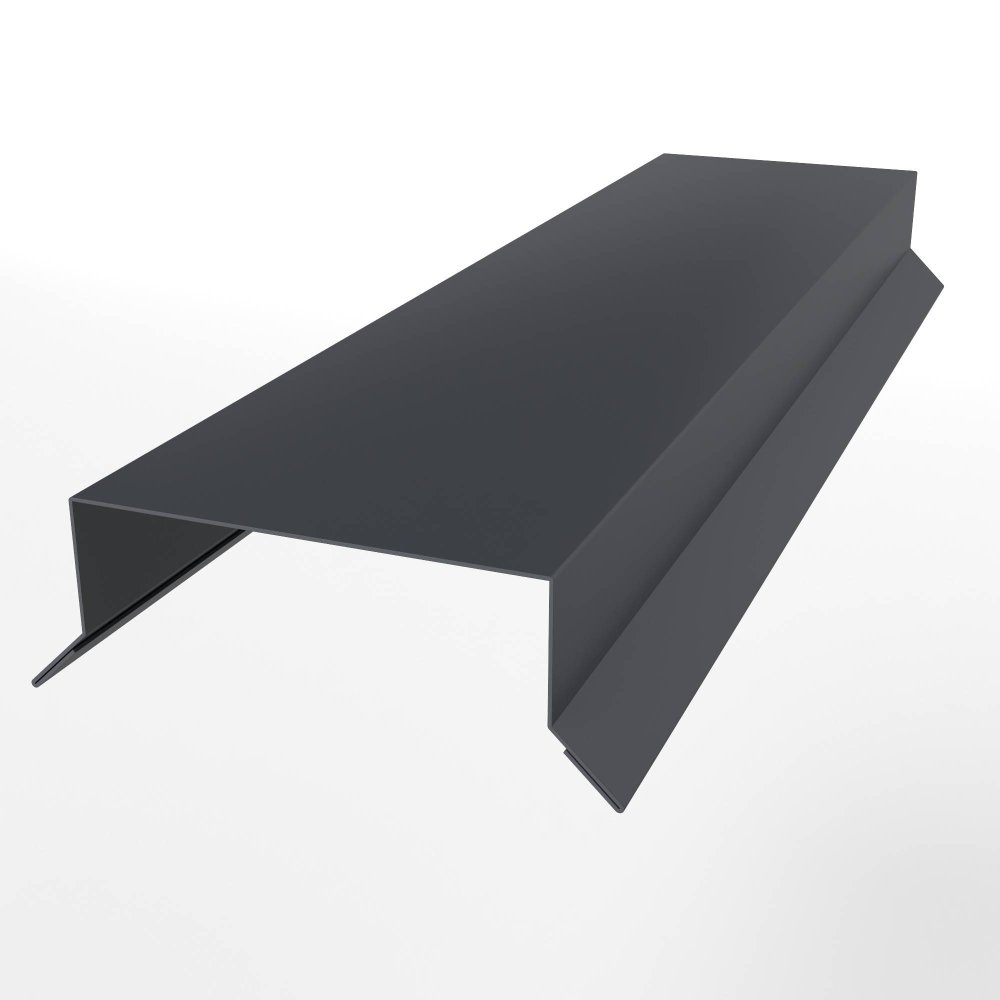 Парапет оцинкованный с порошковым покрытием 0,45мм RAL 7024