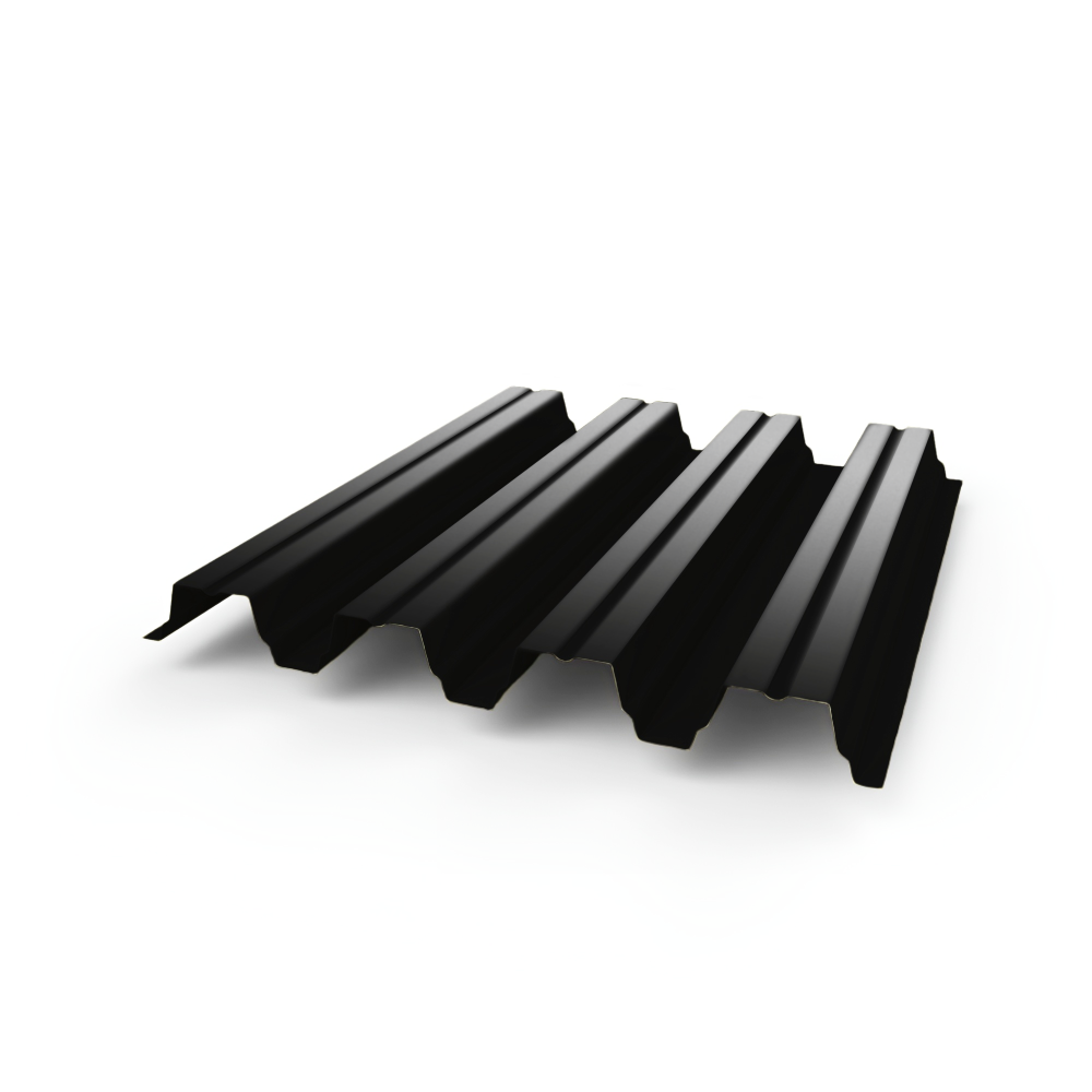 Профнастил Н75 - 0,8 (RAL 9005) с полимерным покрытием (полиэстер)