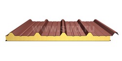 Кровельная трёхслойная сэндвич-панель кровельный профиль 80мм 1000мм с видимым креплением минеральная вата Полиэстер Доборник