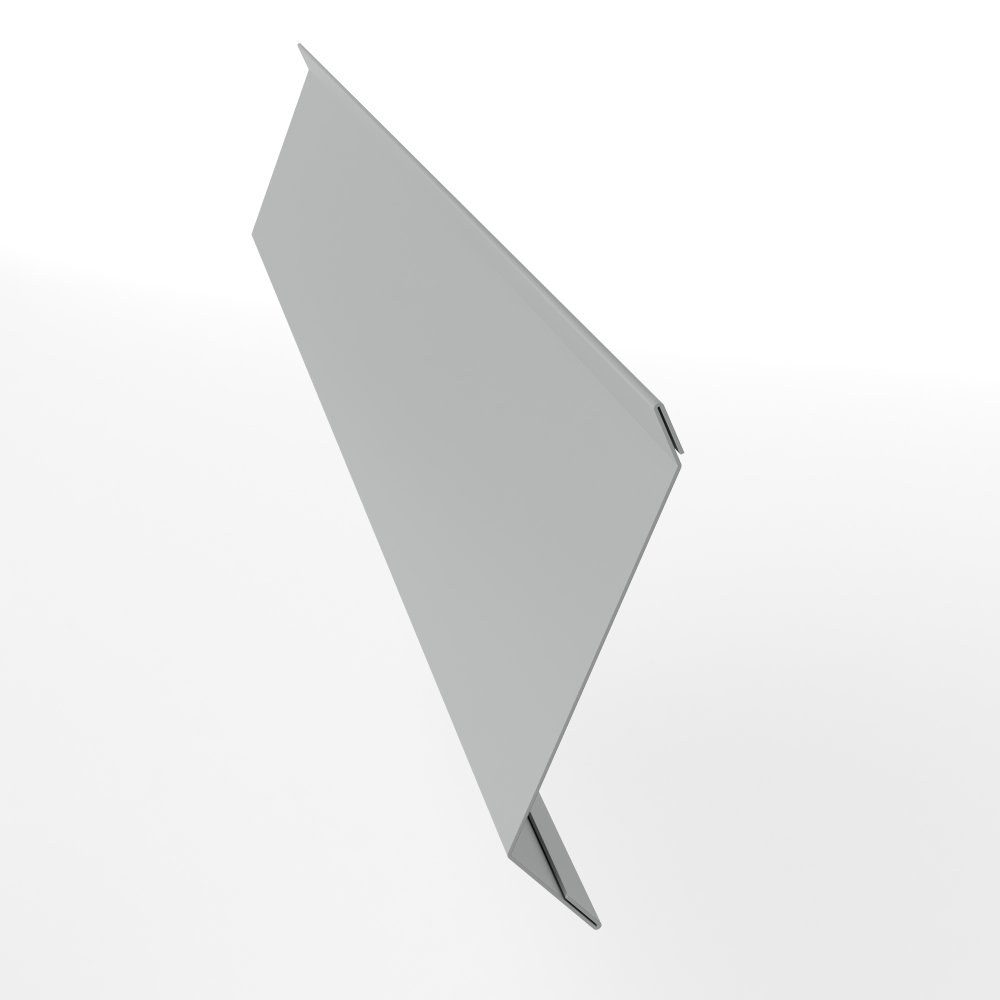 Планка примыкания в штробу для кровли оцинкованная с порошковым покрытием 0,45мм RAL 9006